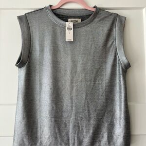 Porridge Metallic Silver Sleeveless Women's Top